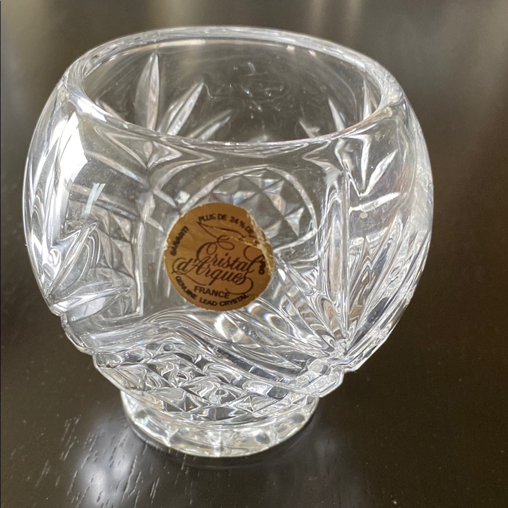 Cristal d'Arques Masquerade Clear Crystal Candle Holder!